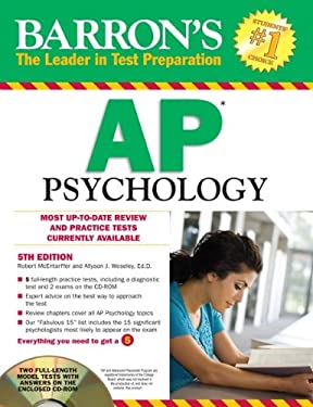 Barron's AP Psychology with CD-ROM, 5th Edition by Allyson J., McEntarffer, Robert Weseley
