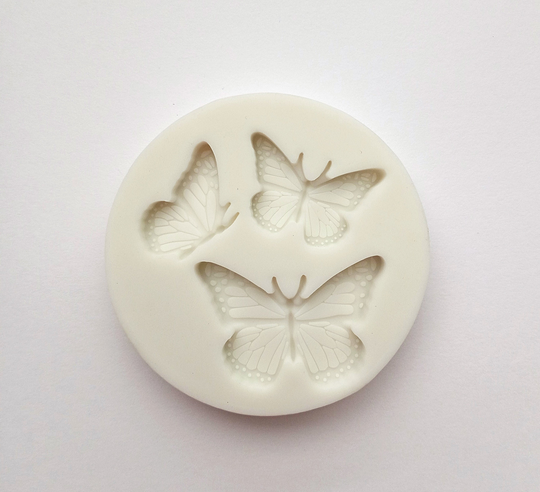 Butterfly Mold, 3 Cavity Highly Detailed Butterflies Mold, Fondant Resin Jewelry Mini Butterflies, Cupcake Decorating