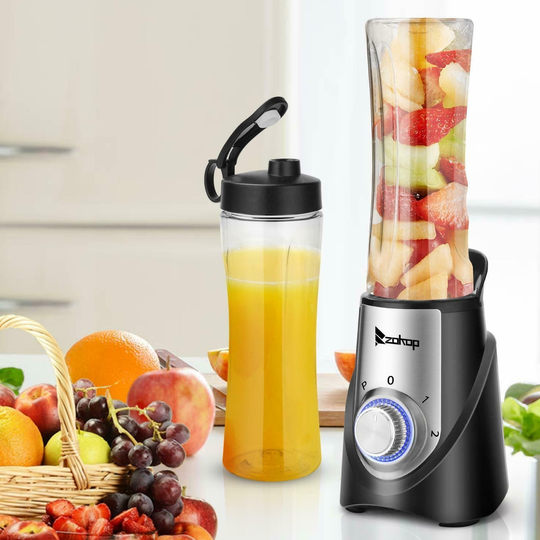 Portable Personal Blender Milk Shakes 4 Sharp Blades 2 X 600ml Bottles