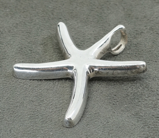 Vintage | 320707 Sterling Silver Handmade Pendant, Solid 925 Star, Starfish, Unique, Rare Find, Stamped