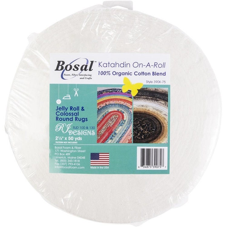 Cotton Blend Batting Bosal Katahdin On A Roll 2.5 Precut Jelly Rug 100% Organic By The 50 Yard | 390K-75 M490.01