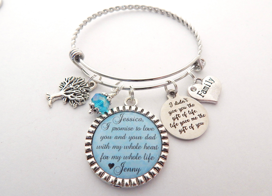 Step Daughter Wedding Gift, Step Daughter Bracelet, Gifts For Grooms Daughter, Blended Family Wedding, Brides Gift From Mom