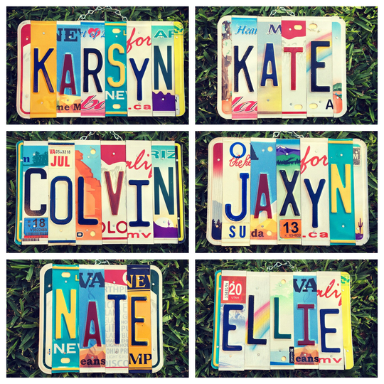 License Plate Name Sign, Gifts For Kids, Childrens Gifts, Dorm Room Decor, Personalized Custom Names, Art, Unique Gift