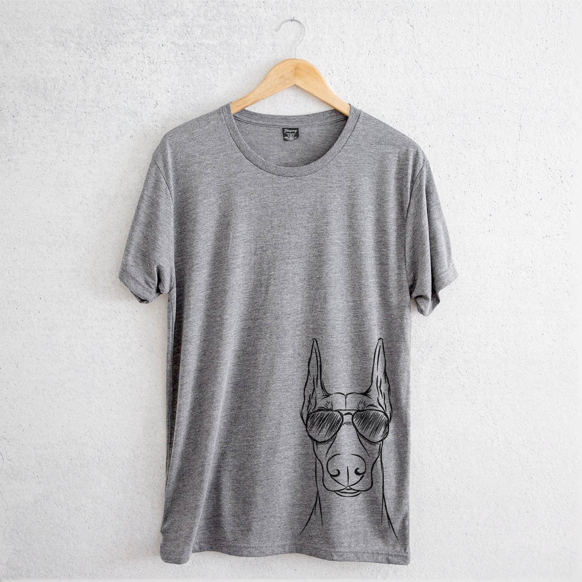 Duke The Doberman - Tri-Blend Unisex Crew Grey Dog Lover Gift