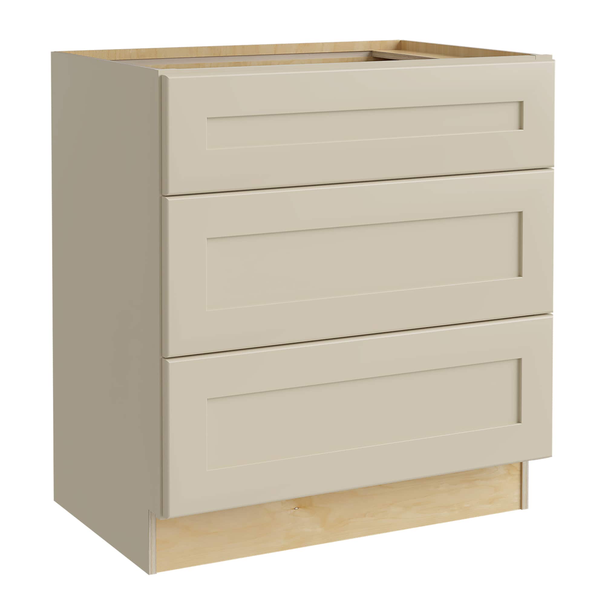 Luxxe Cabinetry 24-in W x 34.5-in H x 21-in D Norfolk Blended Cream Painted Drawer Base Fully Assembled Semi-custom Cabinet in Off-White | VBD2421-NBC