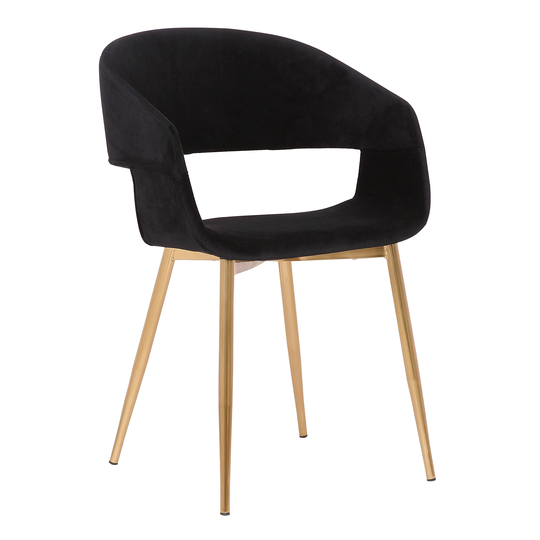 Armen Living Jocelyn Contemporary/Modern Polyester/Polyester Blend Upholstered Arm Chair (Wood Frame) in Black | LCJCCHGLDBL