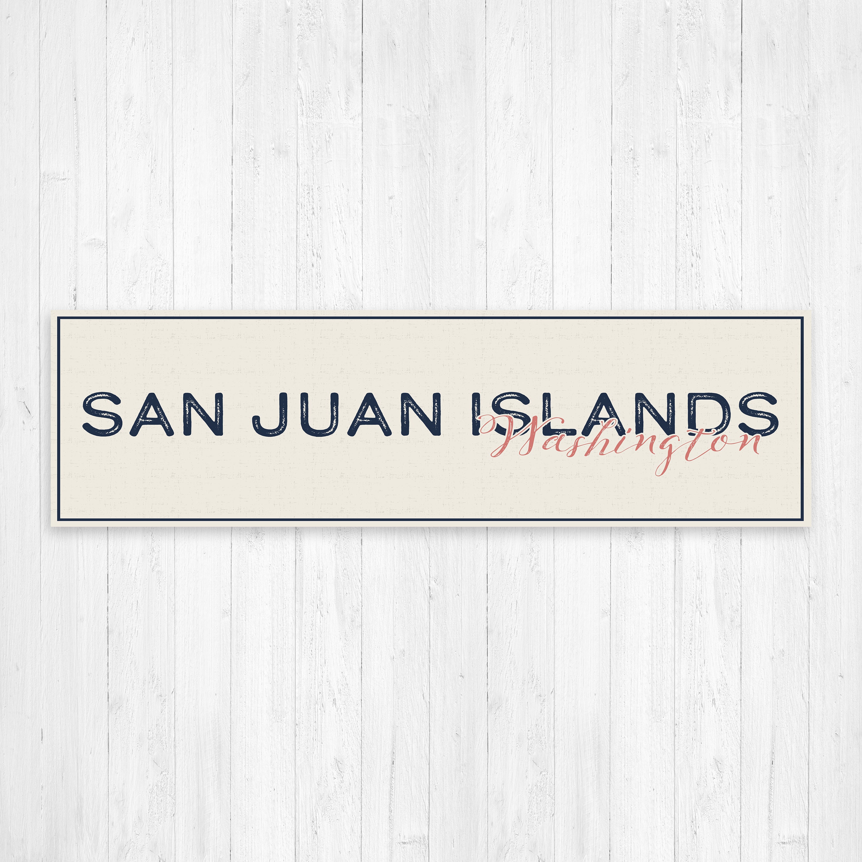San Juan Islands Washington Wall Canvas, Vintage City Printed On Decor, Art