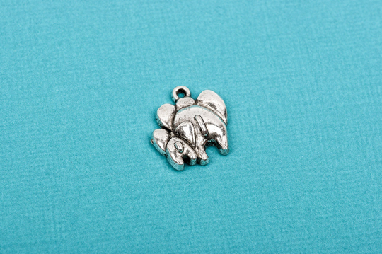 8 Mother & Baby Elephant Silver Tone Pewter Charm Pendant Chs1646