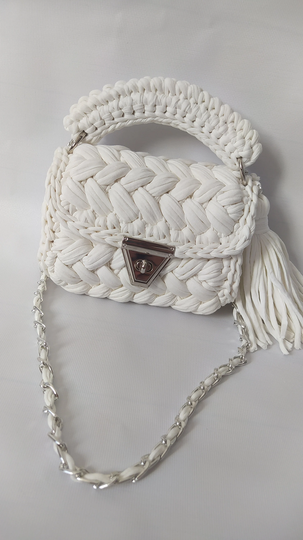 White Bag/Handmade White /Knitting Personalized Crochet