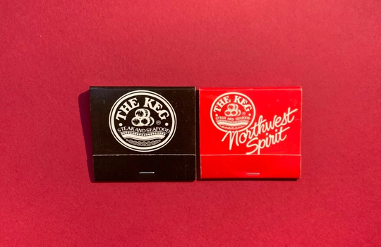 Vintage Matchbooks, The Keg, Steak & Seafood, Restaurant, Washington, Northwest Spirit, Lot Of 2, with All Match Sticks, Free Ship in Usa