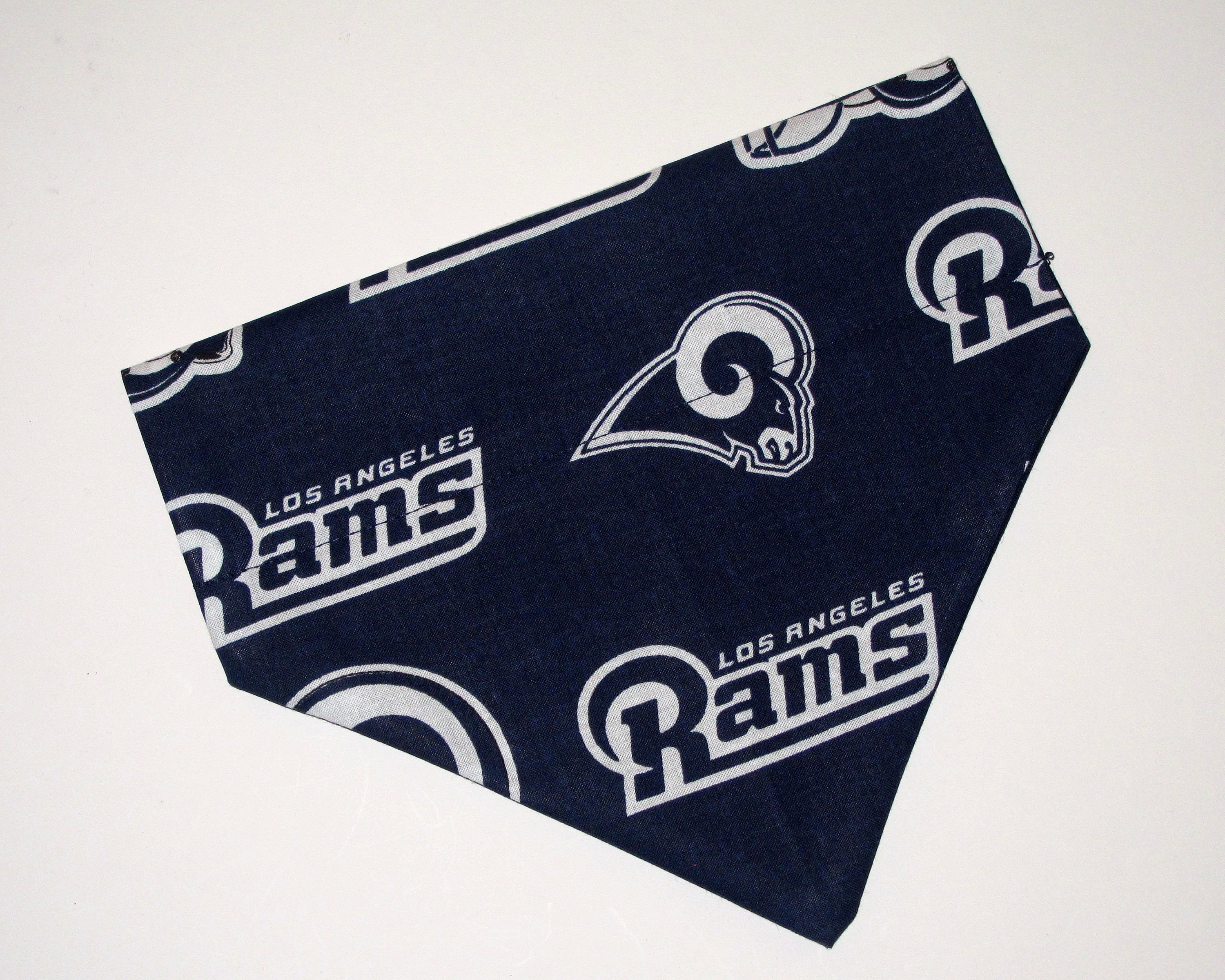 No-Tie, Slip Over Collar Dog Bandana, Los Angeles Rams Fabric | Collar Not Included
