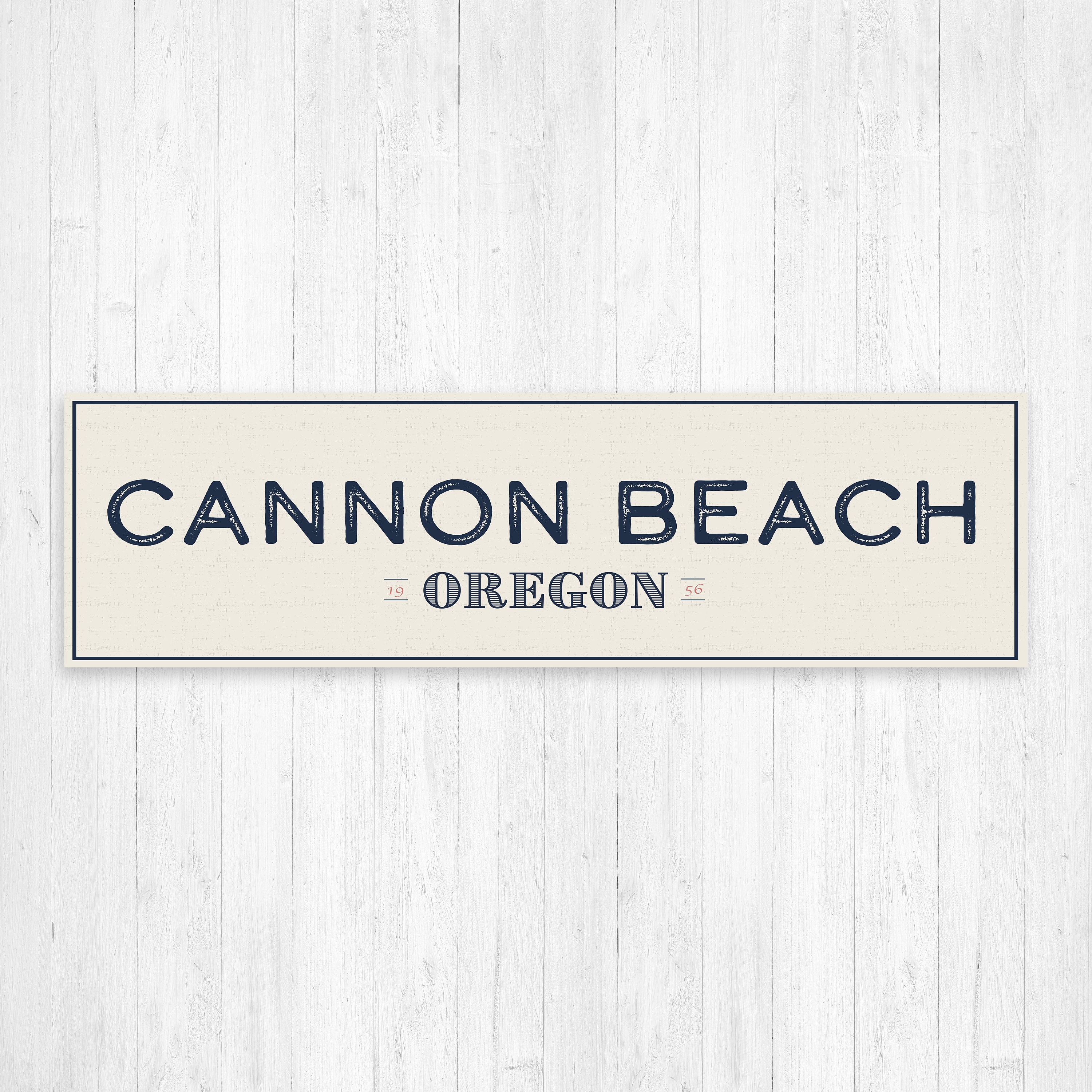 Cannon Beach, Beach Oregon Wall Canvas, Vintage City Printed On Decor, Art
