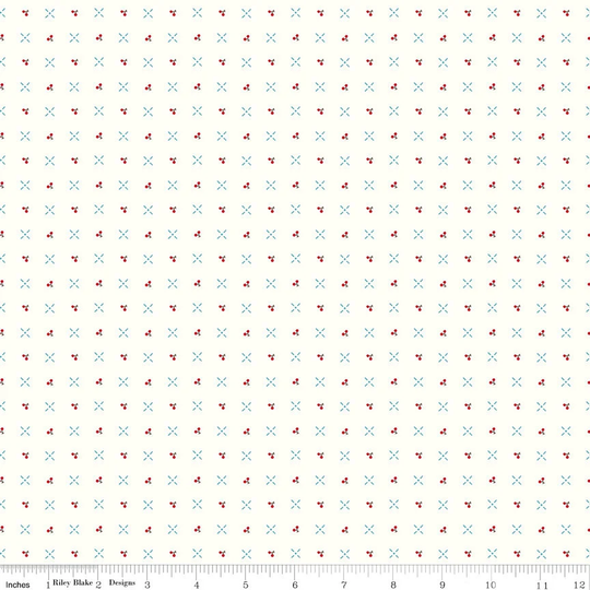 Cherry Turnover - Cook Book Fabric Collection By Lori Holt For Riley Blake Designs C11761 Cloud 1/2 Yard