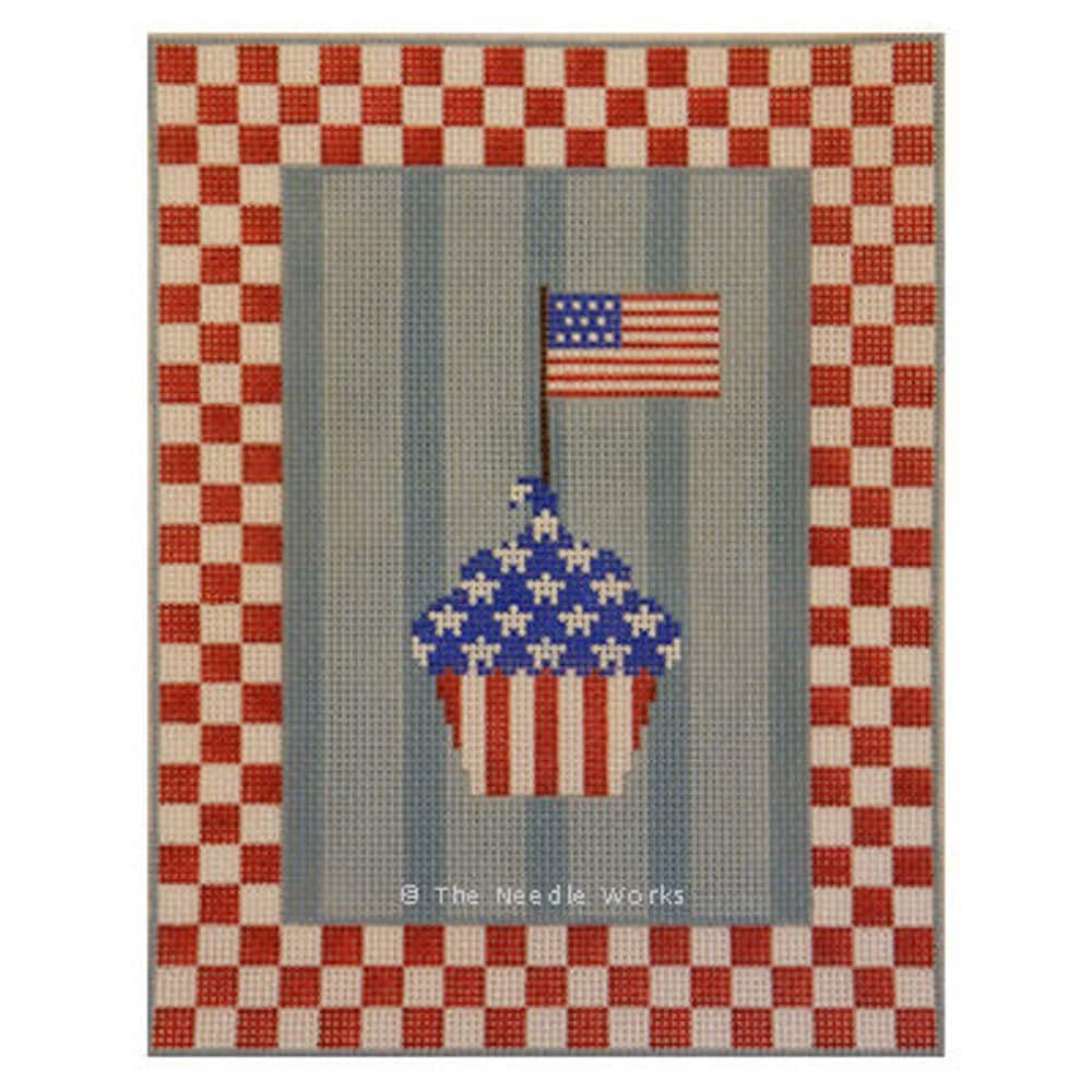 Needlepoint Handpainted Jp Needlepoint Sweet Land Liberty Cupcake 7x10 -Free Us Shipping