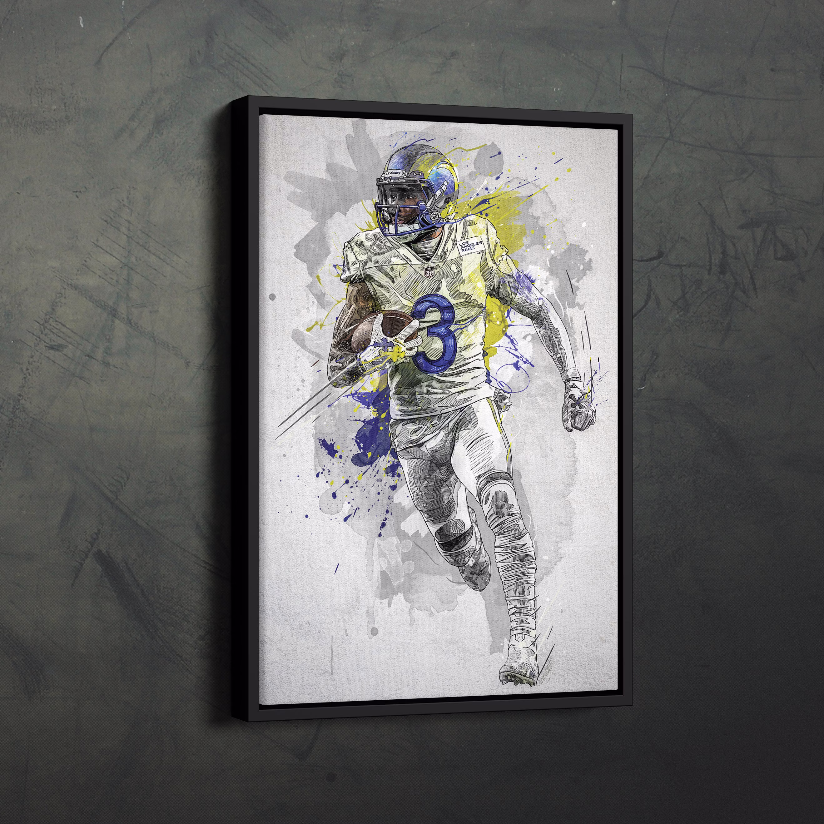Odell Beckham Jr. Poster Los Angeles Rams Nfl Framed Wall Art Home Decor Canvas Print Artwork