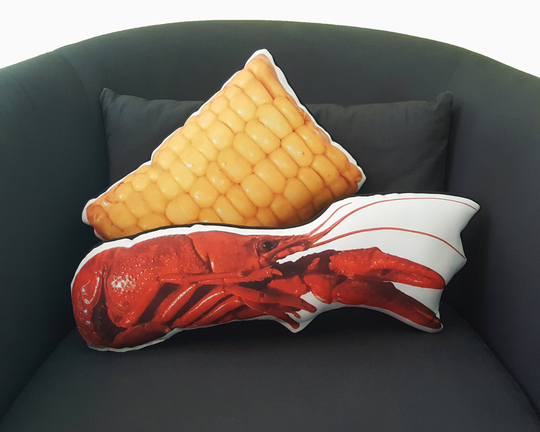 Crawfish Pillow, Crawfish Boil Decorations, Louisiana Decor, New Orleans Art, Foodie Gift, Corn, Mardi Gras, Seafood Cushion, Cajun Crayfish