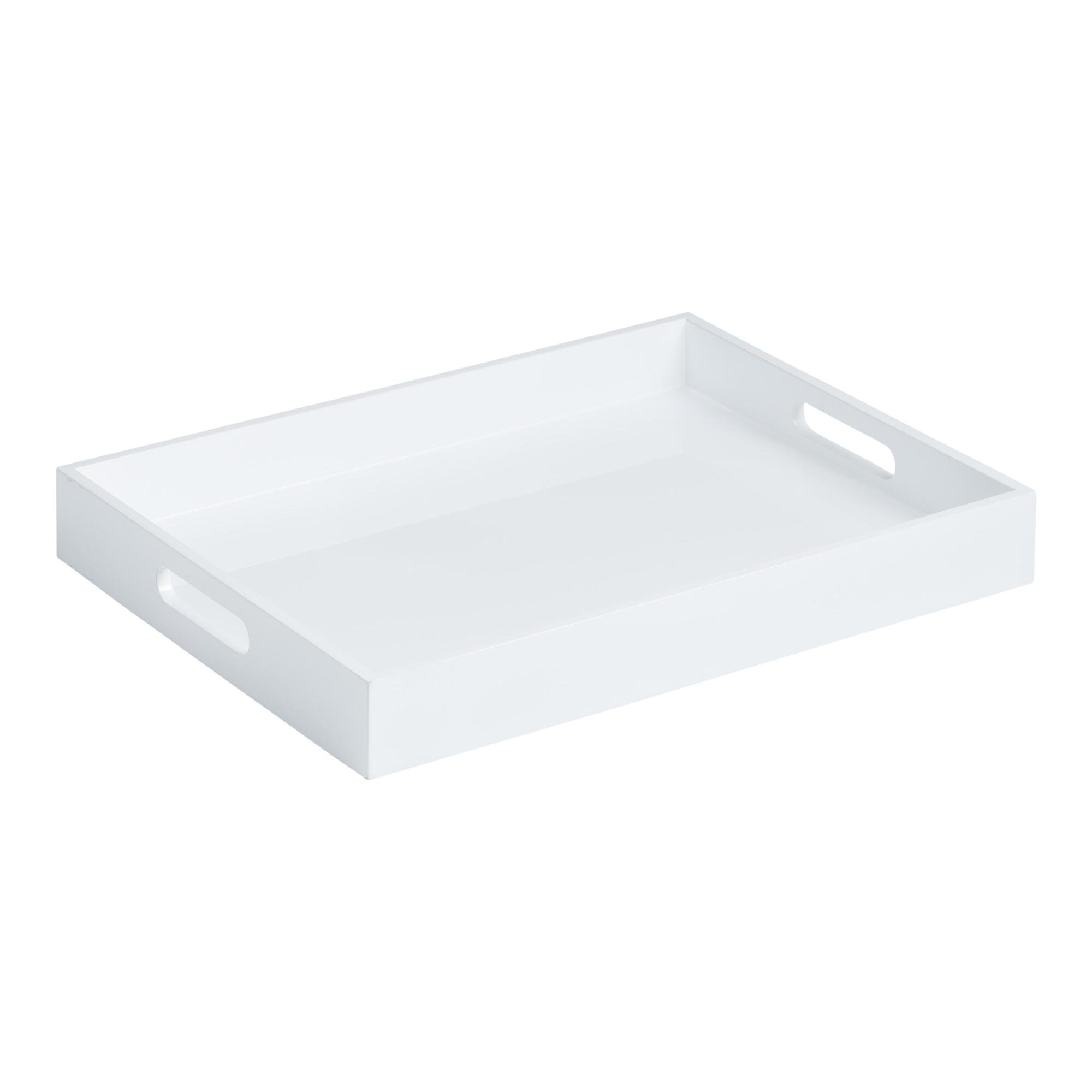 White Rectangular Lacquer Serving Tray by World Market