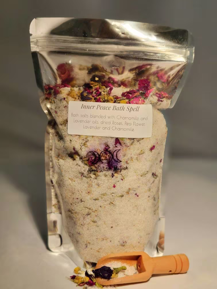 Inner Peace Bath Spell - Soaking Salts Salt Blend Zen Specially Formulated With Intention Light Bubble Gift Ideas