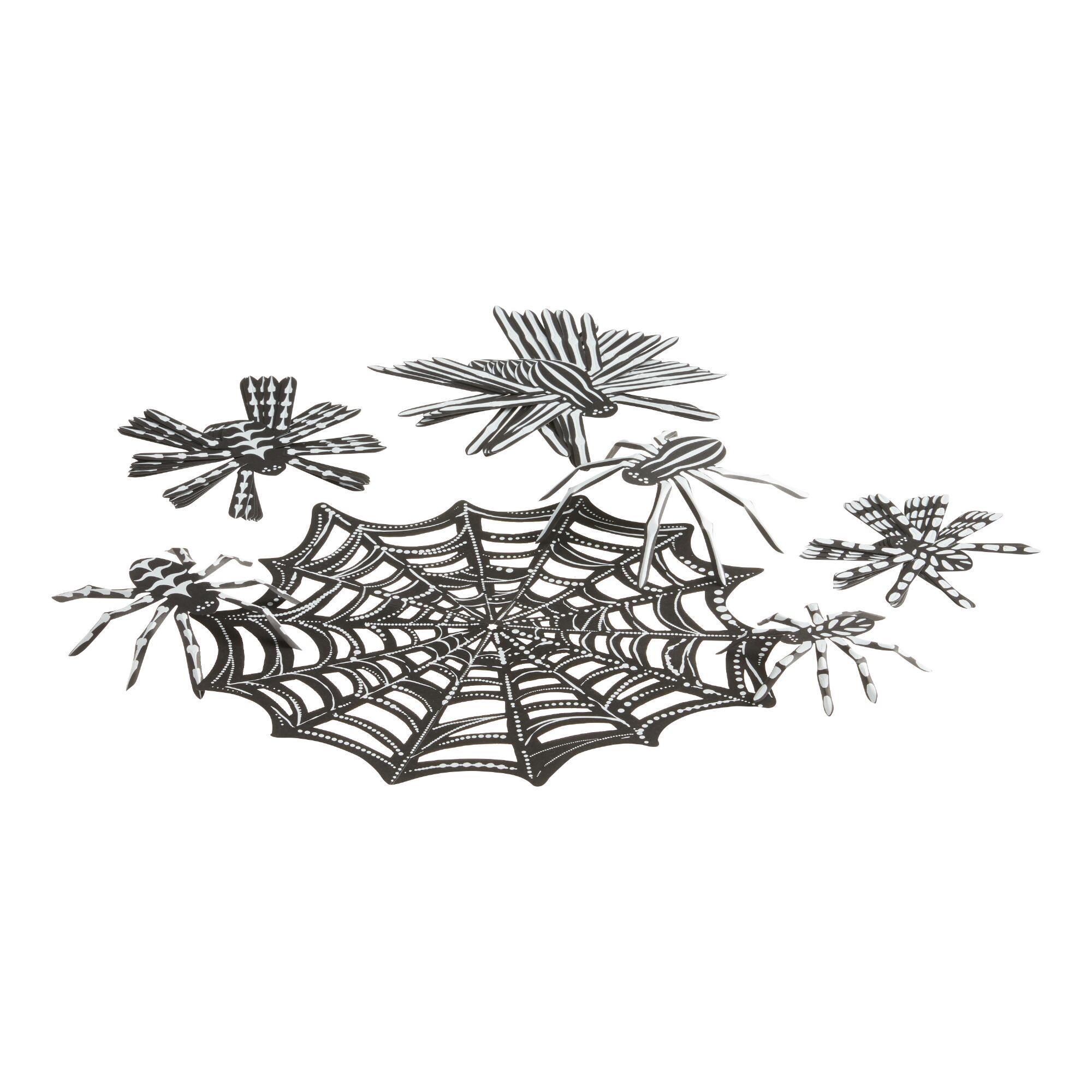 Sticky Adhesive Spiders And Web Decor 24 Piece by World Market