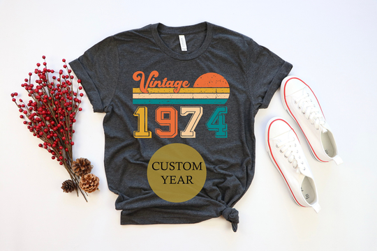 48Th Birthday Gift, Vintage 1974 Shirt, Party Funny Birthday, Born in 1974, Happy 48Th, Custom Gifts, Gift For Women