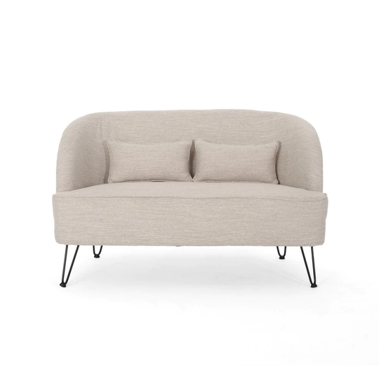 Best Selling Home Decor Nilson Modern Beige Polyester/Blend Loveseat in Off-White | 309515