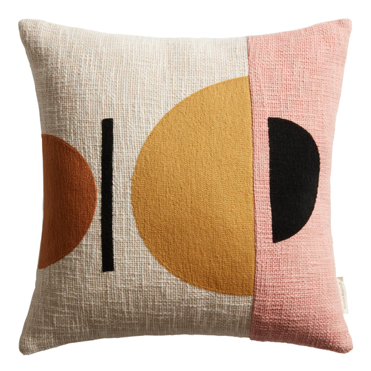 Pink and Ivory Mod Shapes Throw Pillow by World Market