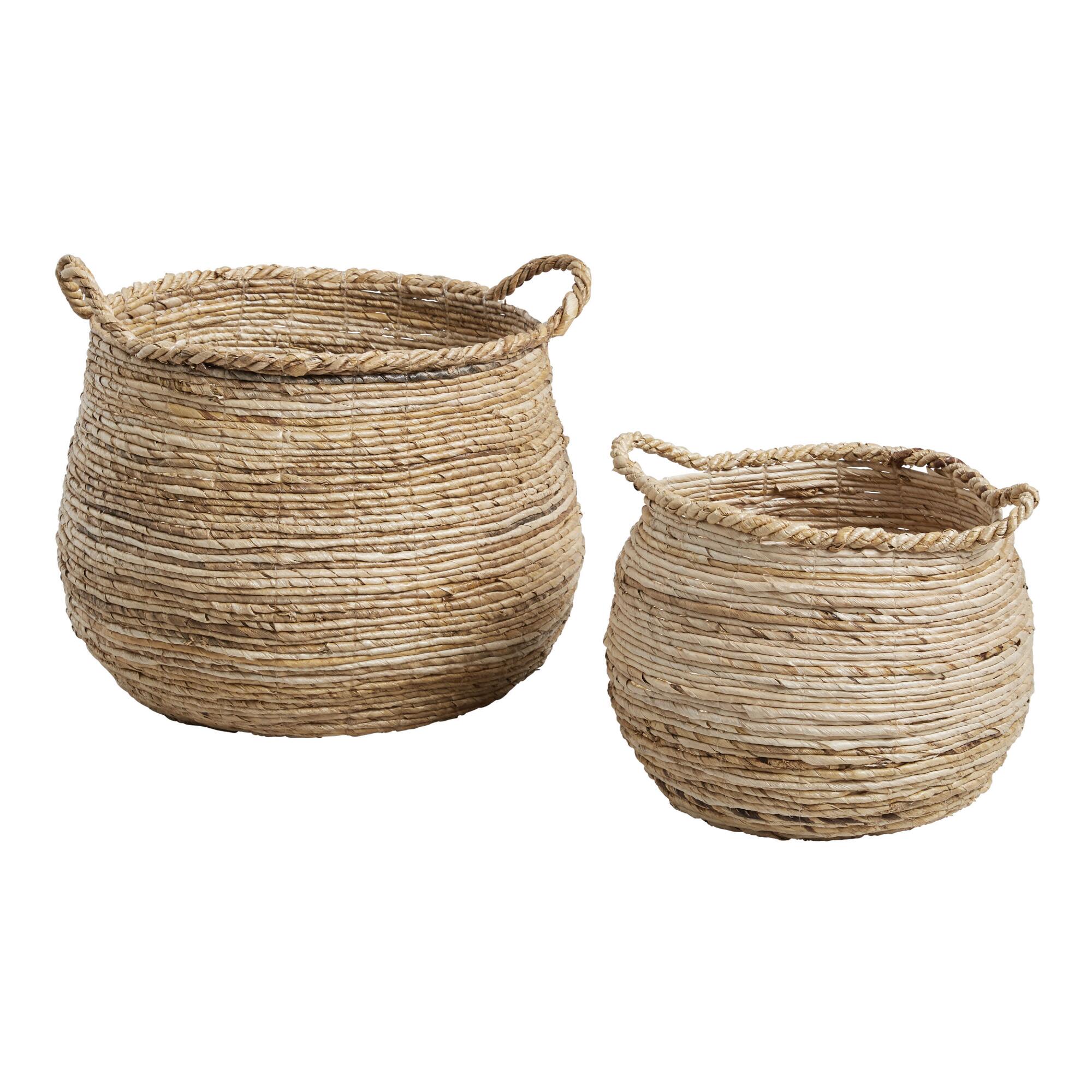 Banana Leaf Cora Tote Basket by World Market