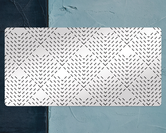 Black Triangles Desk Pad, White Keyboard Mat, Protector, Geometric Blotter, Decor