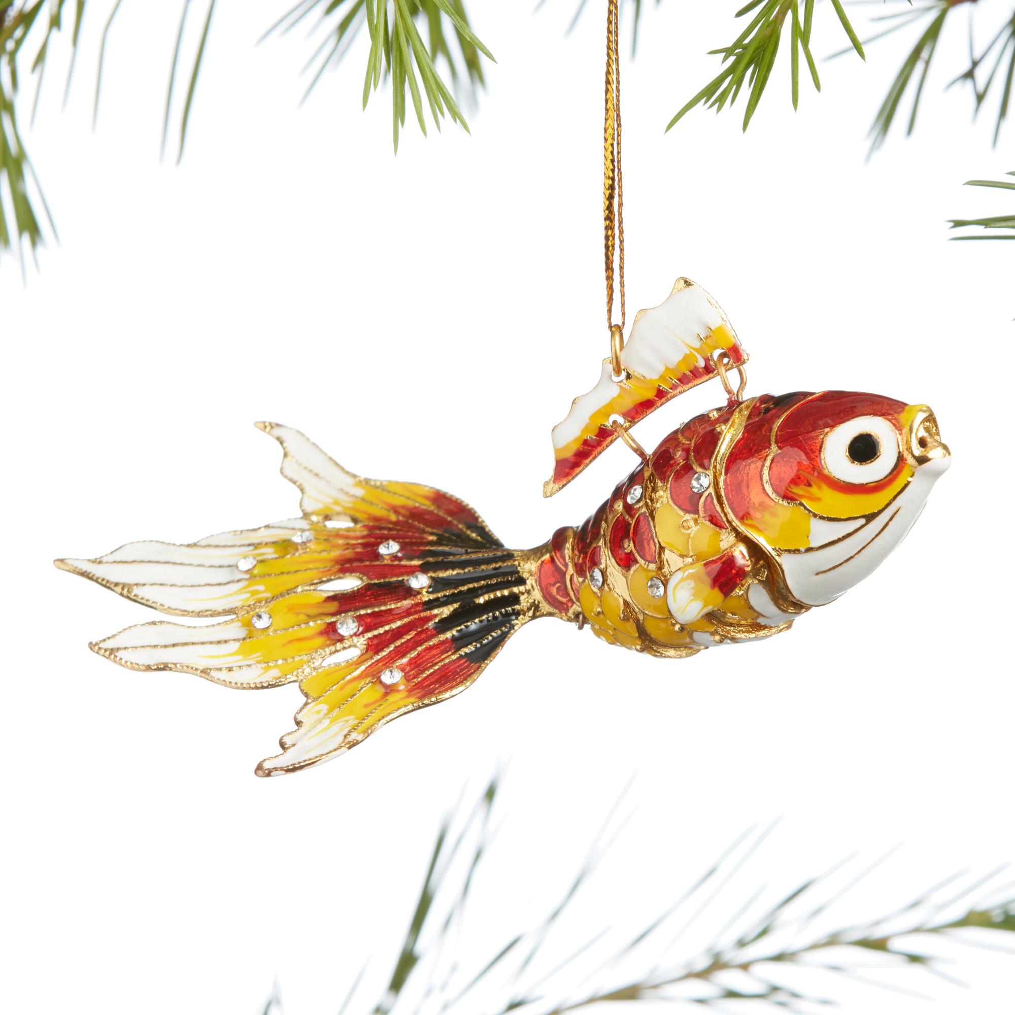 Pier Place Koi Fish Cloisonne Ornament: Multi - Metal by World Market