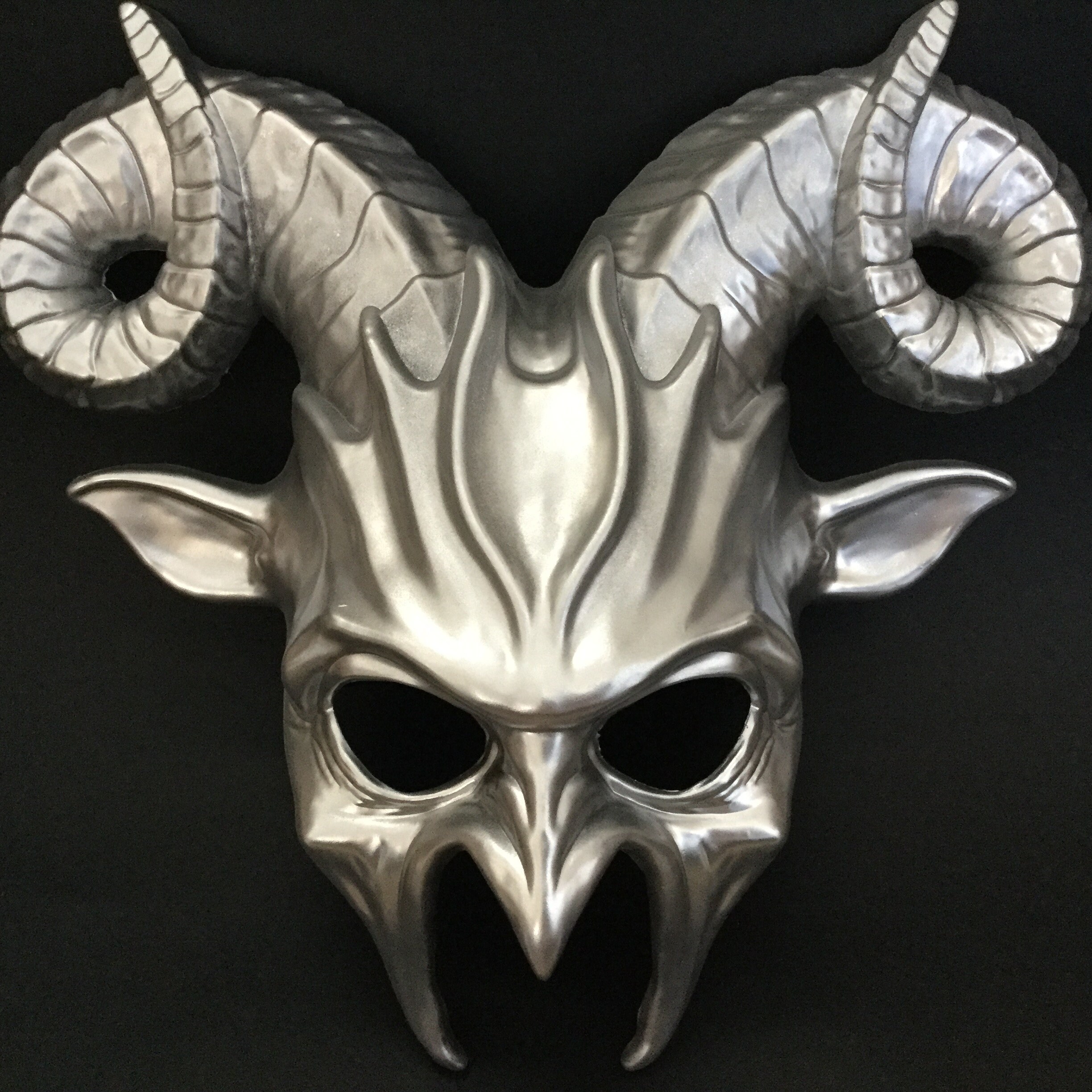 Gold Silver Ram Horns Masquerade Goat Mask Quality Resin Base Easy To Paint