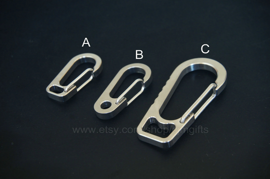 Solid Titanium Snap Clasp, Carabiner, Keychain Hook, Quick Release Clasp