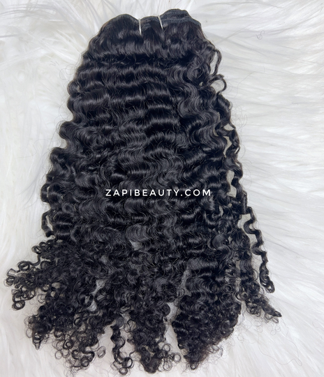 Burmese Curly Clip-In, Tape-In, Weft Hair Extensions . 10Pc Clips-Ins 200G 18". Mimics 3B/3C