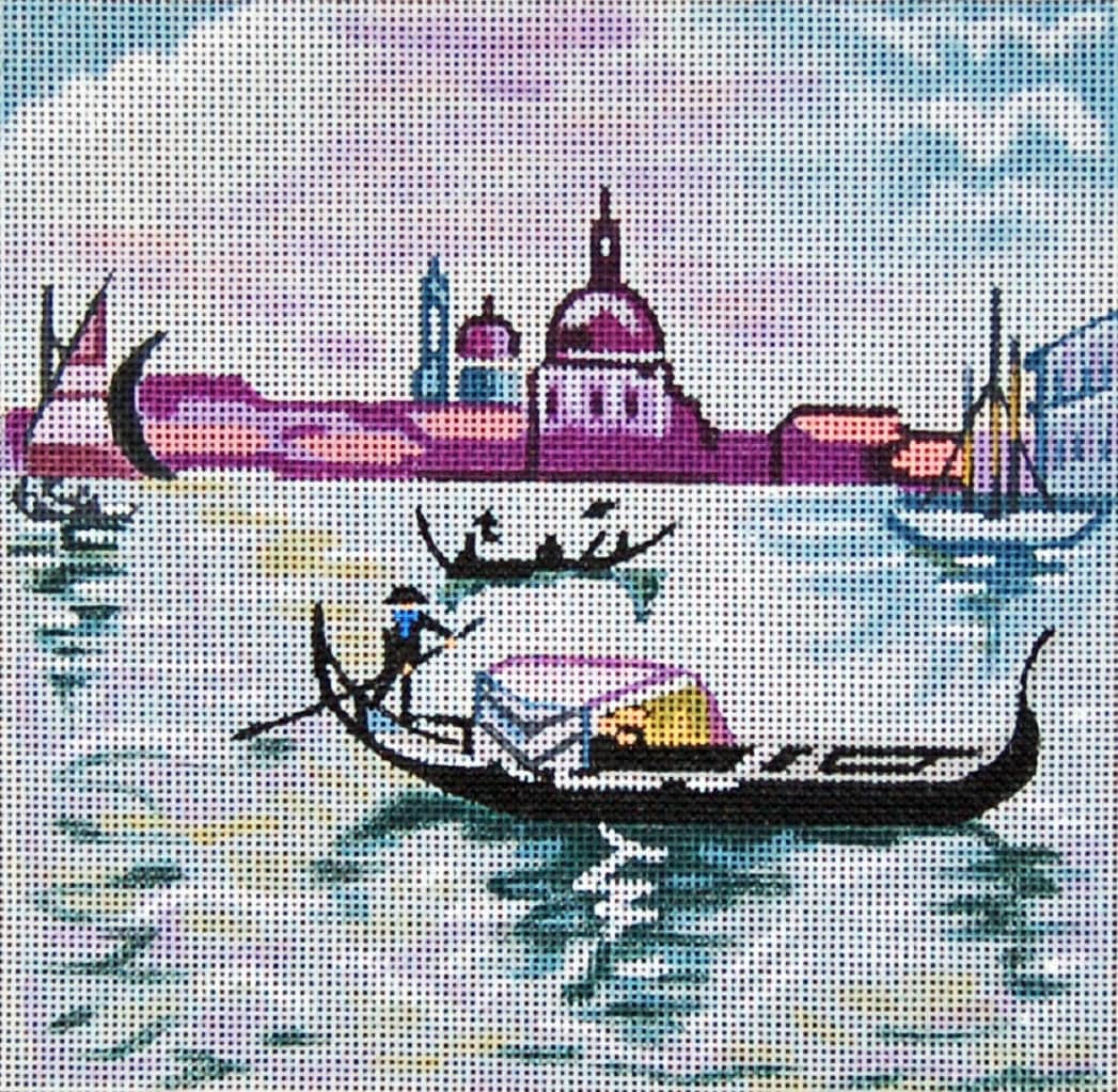 Needlepoint Handpainted Venice Trubey 7x7 -Free Shipping