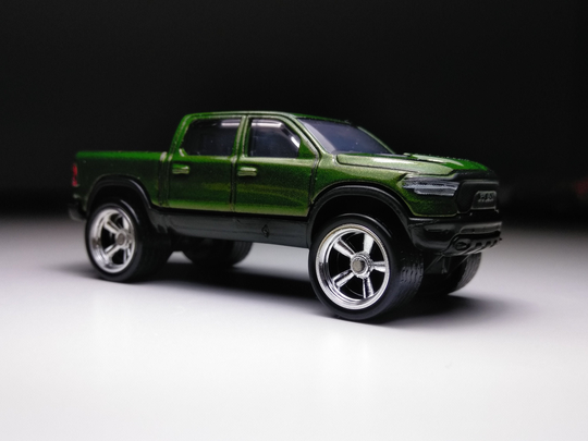 Ram 1500 Rebel | Green Hot Wheels | Custom Real Rubber Tires