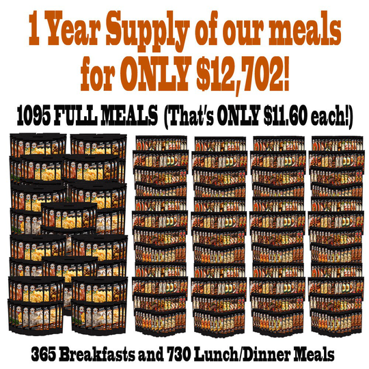 1 Year Of Freeze Dried Meals For Only 12, 702 That's 11.60 Per Meal Brand Prepper Cheffer