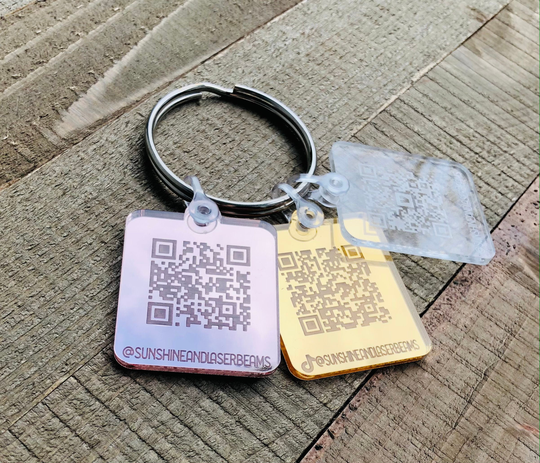 Custom Acrylic Keychain Keyfob Qr Code Small Business