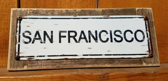 San Francisco Recycled Wood Framed Street Sign
