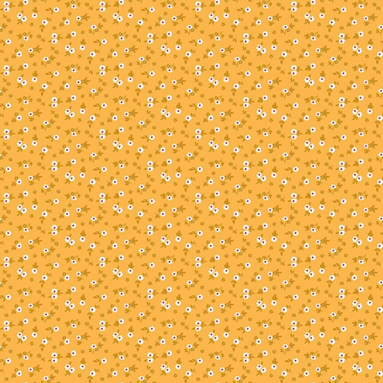 Lori Holt Cook Book Fabric By Riley Blake - Daisy Yellow Small Floral The 1/2 Yard Or Fat Quarter