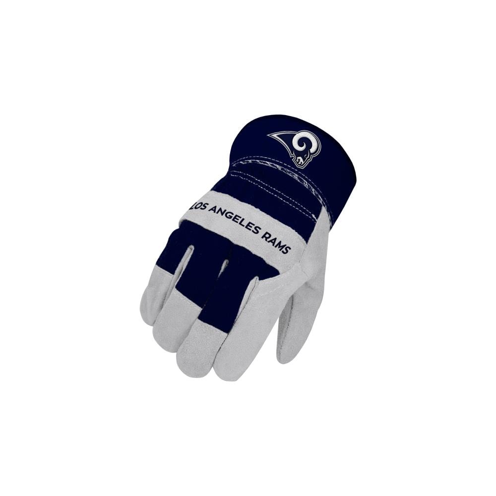 The Sports Vault Unisex Los Angeles Rams Leather Multipurpose Gloves, One Size Fits All (1-Pair) Cotton in Blue | GTCLNFL2601