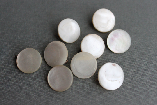 Victorian Moon Brooch/Veil Pin Antique Mother Of Pearl Lace Scatter