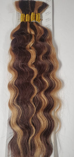 Human Hair Blended Super Bulk For Braiding; Wavy; Tangle-Free; Women; Bio Ny