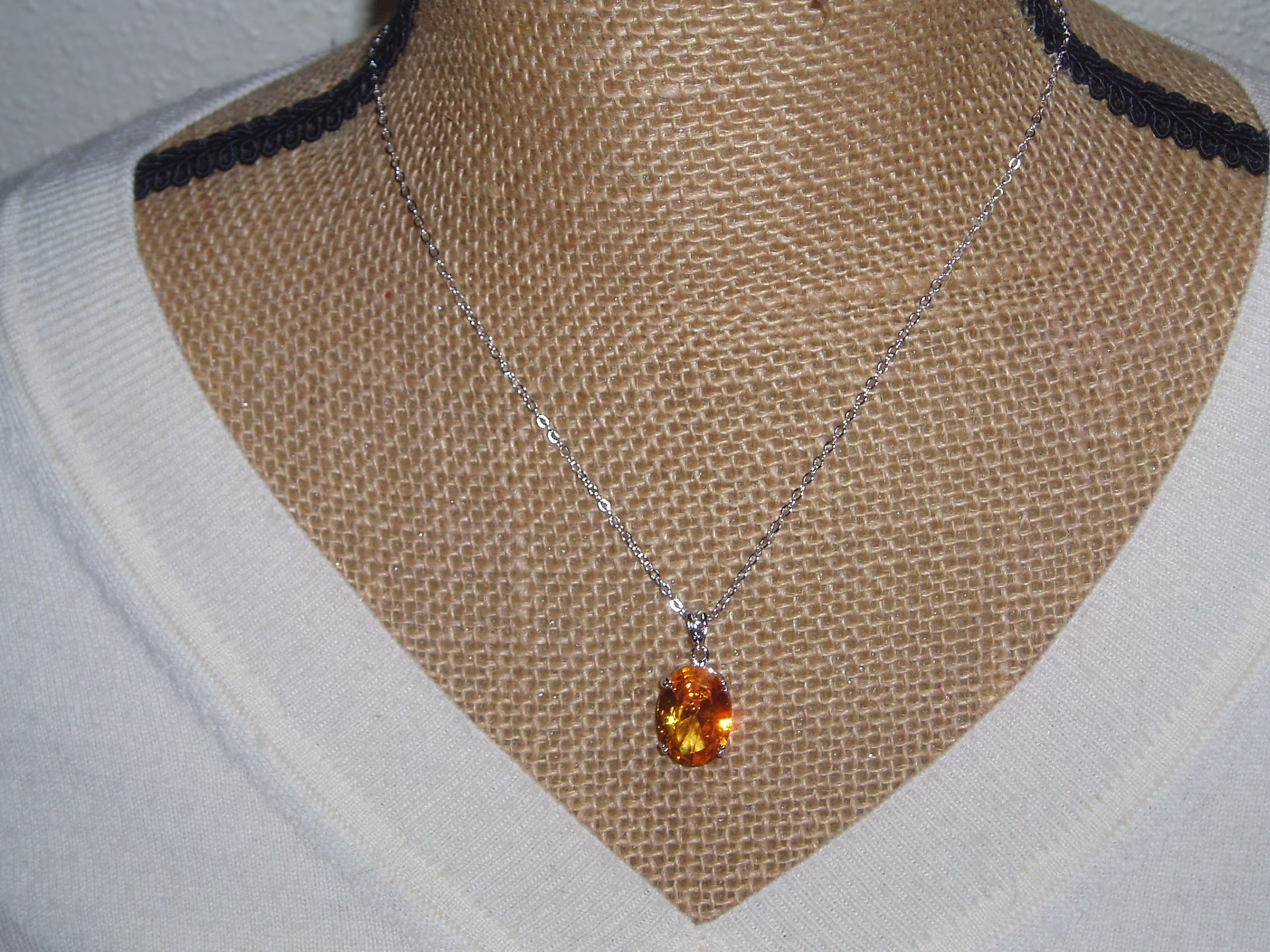 South American 23.70 Carat Aaa Yellow Topaz Gemstone Solid 925 Sterling Silver Necklace