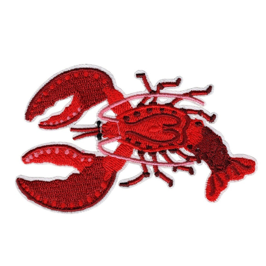 Lobster Sea Creature Seafood Crustacean Embroidered Iron On Sew Applique Patch