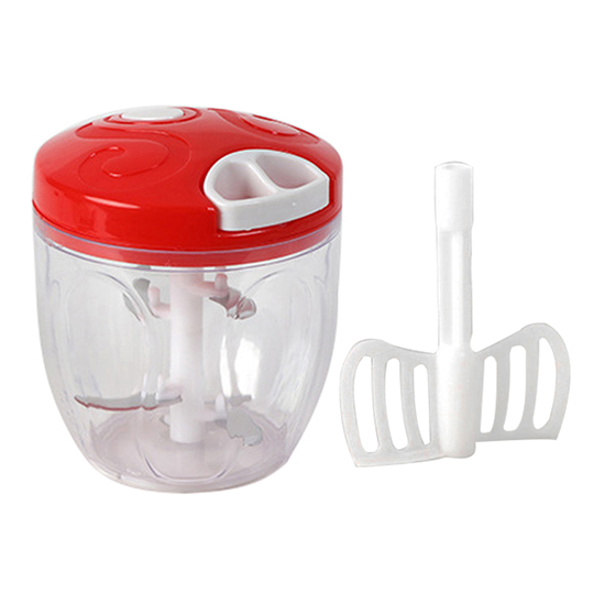 900ml Manual Meat Grinder Food Vegetable Chopper Kitchen Mincer Mixer Blender - red