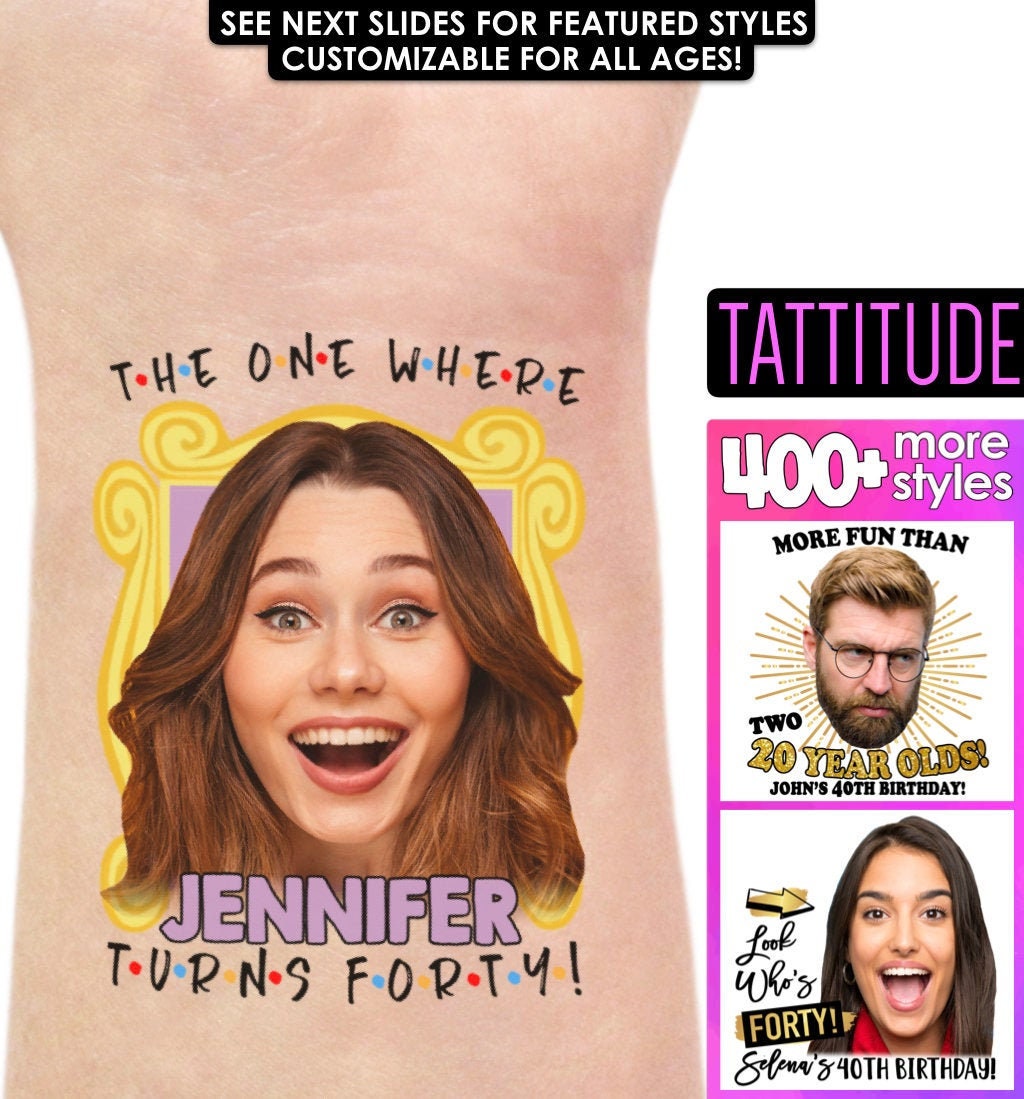 The One Where Friends Birthday Party Tattoos | Themed, Gifts, Bachelorette, Decor, Decoration, Theme, 40Th Birthday Party Tattoo Favors