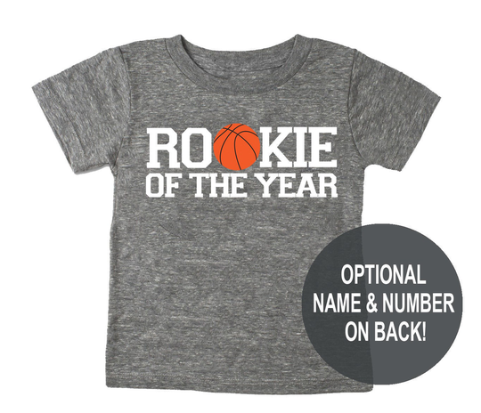 Rookie Of The Year Basketball Tri Blend Toddler Birthday T-Shirt - Boy & Girl Tee