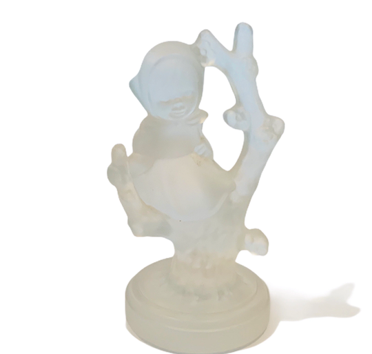 Hummel Crystal Collection Goebel Paperweight Figurine Sculpture Vintage West Germany W Decor Gift Clear Glass Miniature Apple Tree Girl