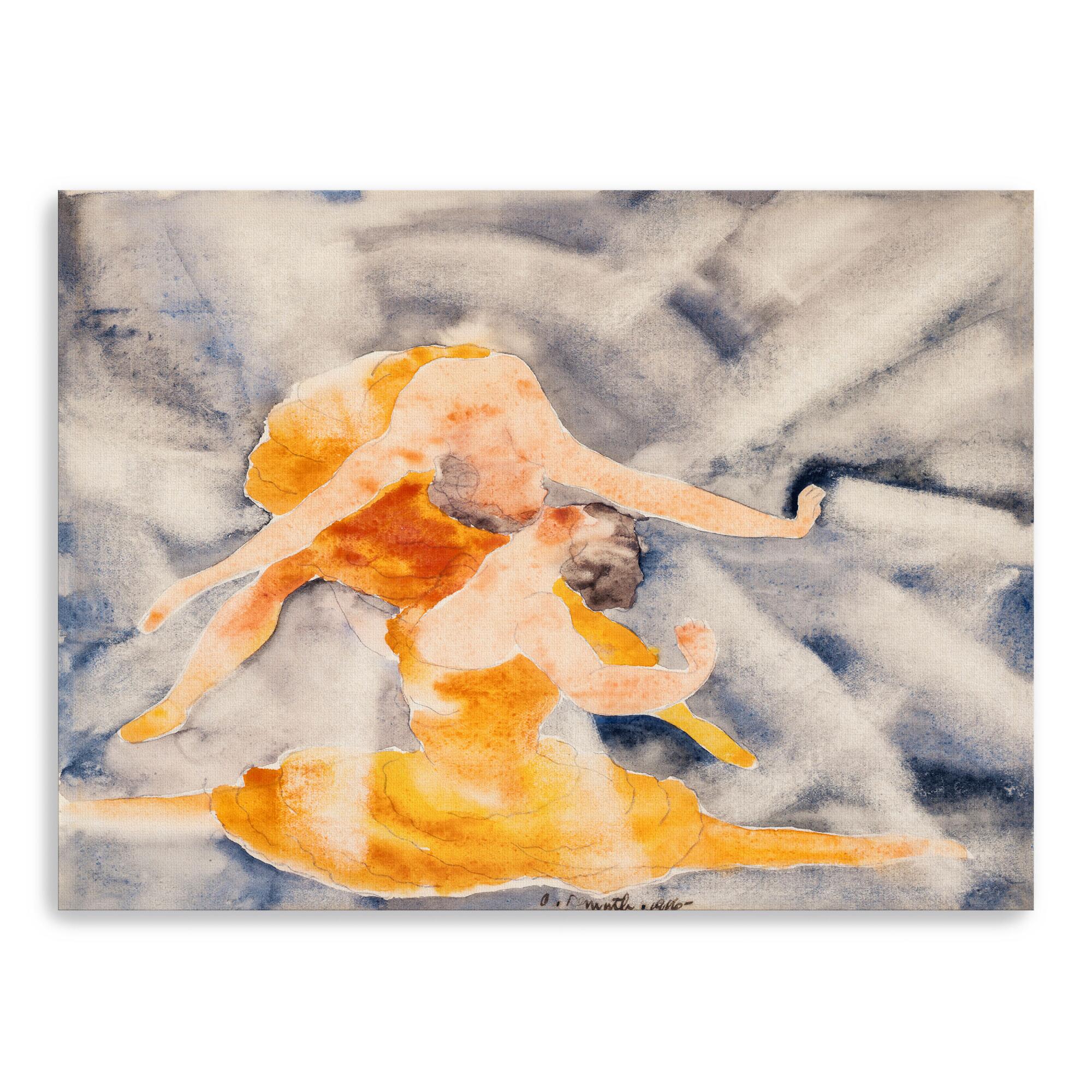 Two Women Acrobats By Charles Demuth Canvas Wall Art: Multi - Medium by World Market