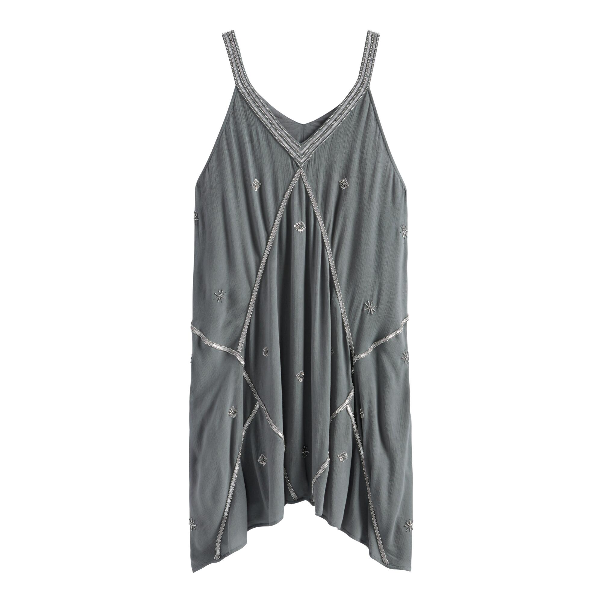 Gray Beaded Starlet Dress - Large by World Market