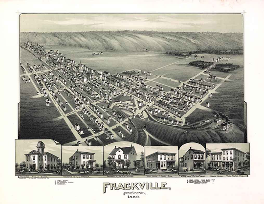 1889 Panoramic Map Of Frackville Pennsylvania